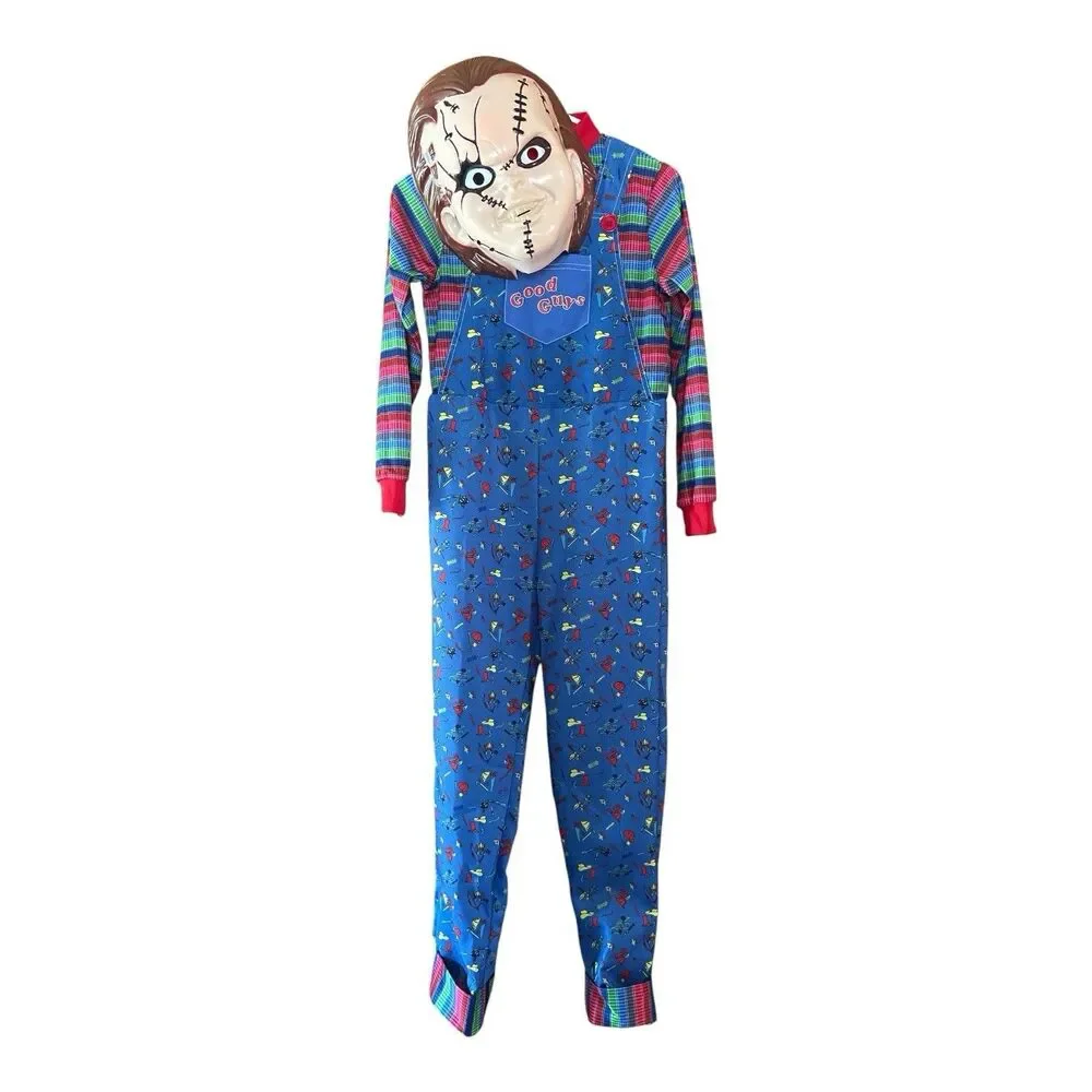 Chucky Childs Play Children’s Halloween Costume Jumpsuit & Mask Size Large 12-14